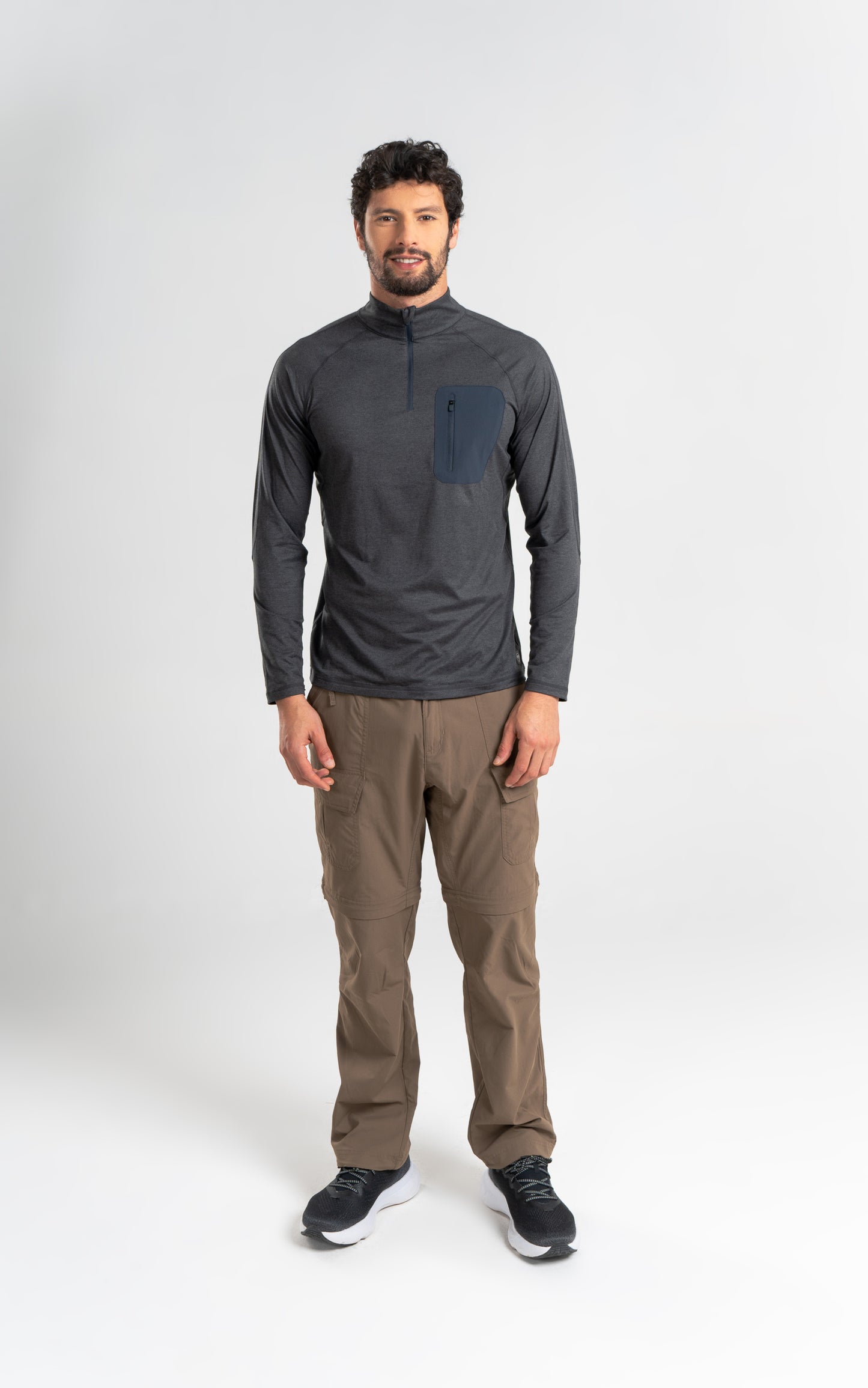Polera Hombre Manga Larga Cosmic Gris