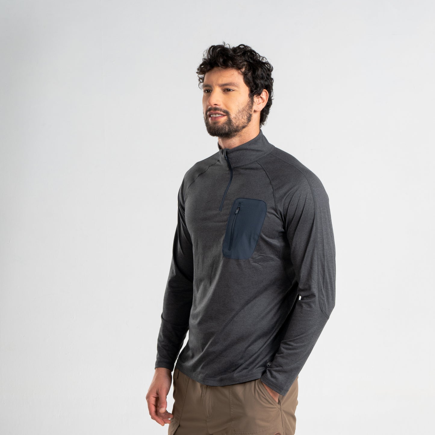 Polera Hombre Manga Larga Cosmic Gris