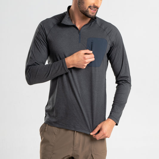 Polera Hombre Manga Larga Cosmic Gris