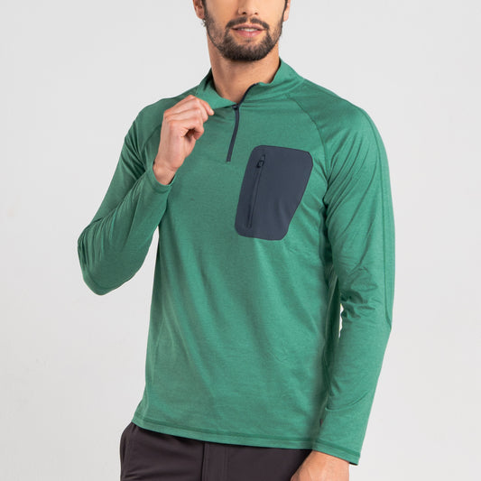 Polera Hombre Manga Larga Cosmic Verde