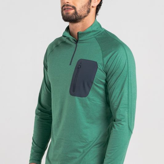 Polera Hombre Manga Larga Cosmic Verde