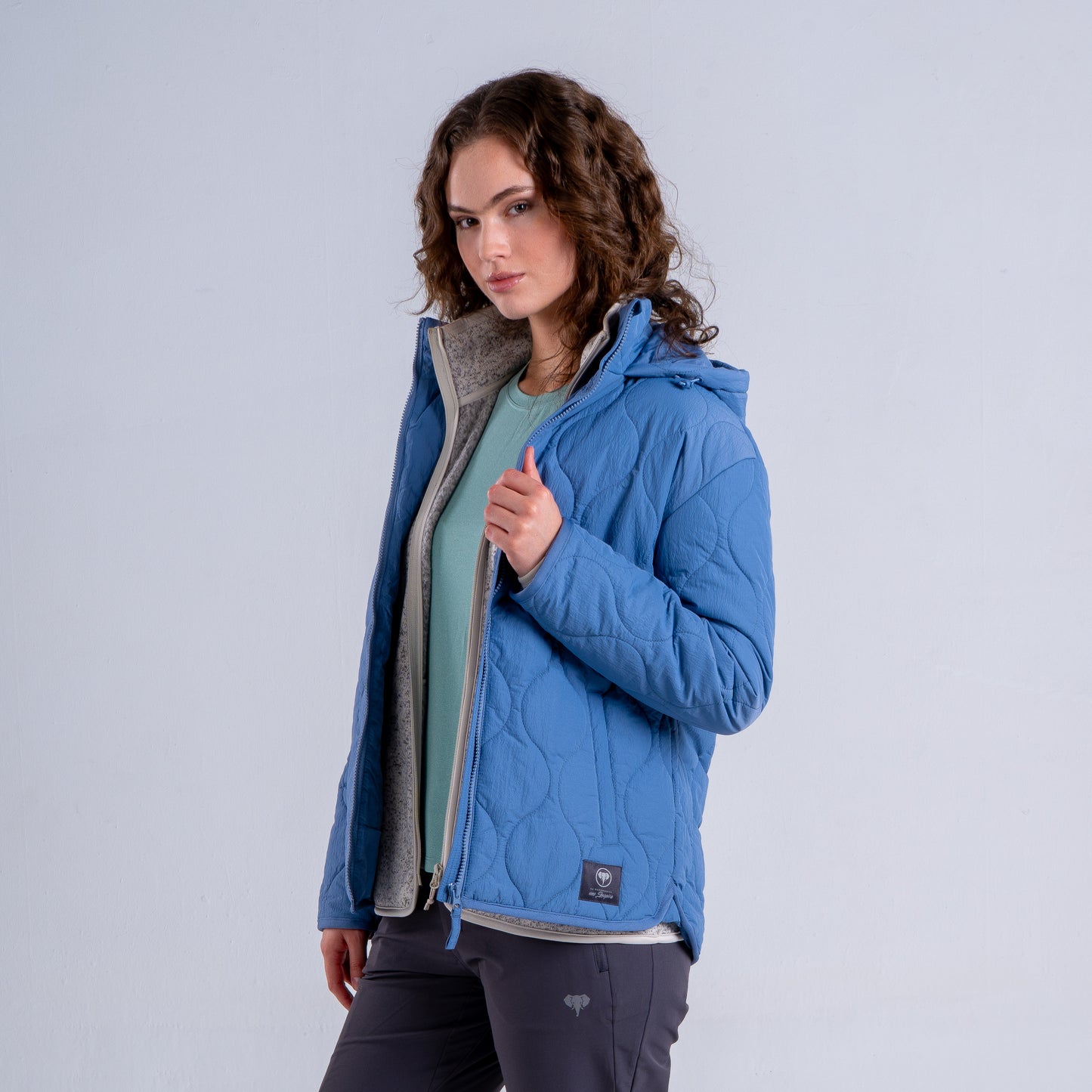 Parka Mujer Fueguino Celeste